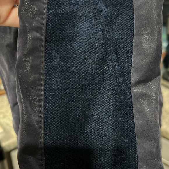 Free People Blue Vegan Leather/Suede Moto Jacket – Size Large - Picture 6 of 12